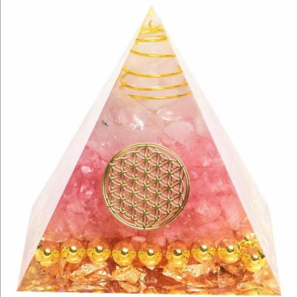 Rose Quartz Orgone Pyramid | Generator | Reiki